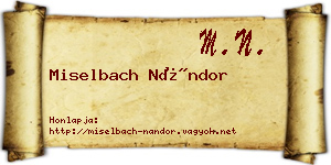 Miselbach Nándor névjegykártya